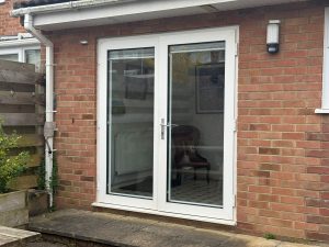 White uPVC doors before Solidor composite door installation in Yate South Gloucestershire